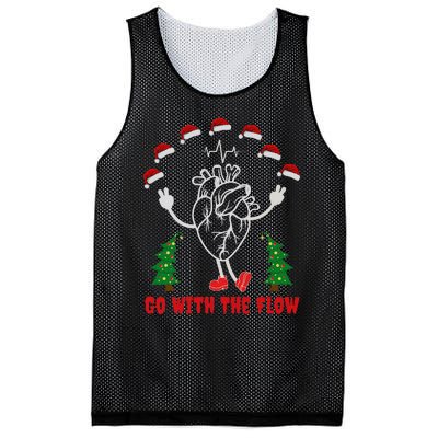 Christmas Cardiac Nurse Anatomical Heart Cardiology Rn Mesh Reversible Basketball Jersey Tank