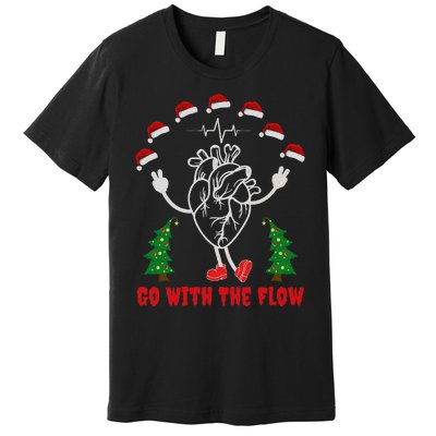 Christmas Cardiac Nurse Anatomical Heart Cardiology Rn Premium T-Shirt