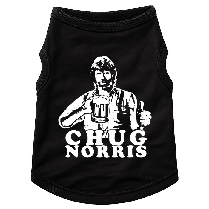 Chug Chuck Norris Funny Beer Drinking Hilarious Party 80s 90s Movie Doggie Tank