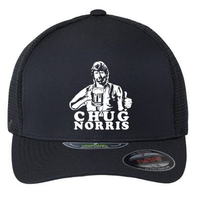 Chug Chuck Norris Funny Beer Drinking Hilarious Party 80s 90s Movie Flexfit Unipanel Trucker Cap