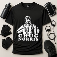 Chug Chuck Norris Funny Beer Drinking Hilarious Party 80s 90s Movie Performance Shirt