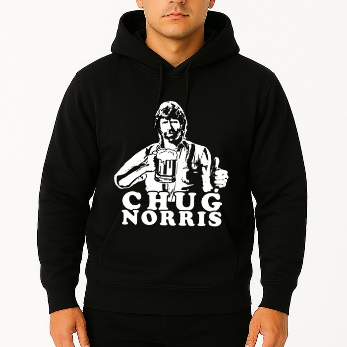 Chug Chuck Norris Funny Beer Drinking Hilarious Party 80s 90s Movie Hoodie