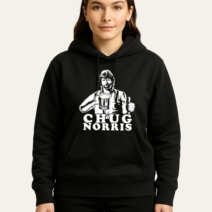 Chug Chuck Norris Funny Beer Drinking Hilarious Party 80s 90s Movie Hoodie