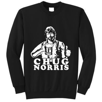 Chug Chuck Norris Funny Beer Drinking Hilarious Party 80s 90s Movie Sweatshirt