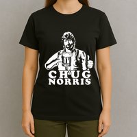 Chug Chuck Norris Funny Beer Drinking Hilarious Party 80s 90s Movie T-Shirt