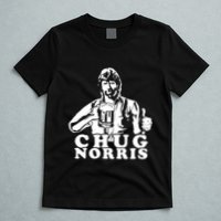 Chug Chuck Norris Funny Beer Drinking Hilarious Party 80s 90s Movie T-Shirt