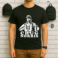 Chug Chuck Norris Funny Beer Drinking Hilarious Party 80s 90s Movie T-Shirt