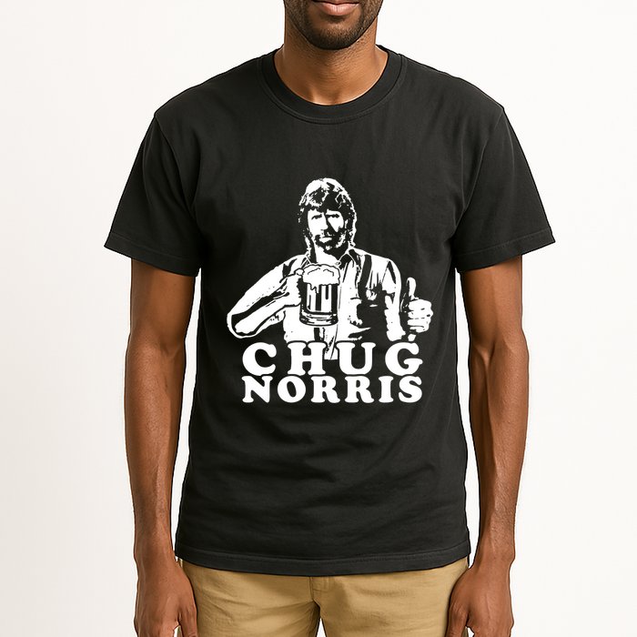 Chug Chuck Norris Funny Beer Drinking Hilarious Party 80s 90s Movie Tall T-Shirt