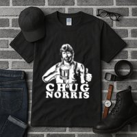 Chug Chuck Norris Funny Beer Drinking Hilarious Party 80s 90s Movie Tall T-Shirt