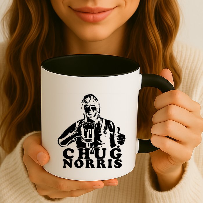 Chug Chuck Norris Funny Beer Drinking Hilarious Party 80s 90s Movie Mug