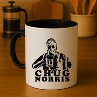 Chug Chuck Norris Funny Beer Drinking Hilarious Party 80s 90s Movie Mug