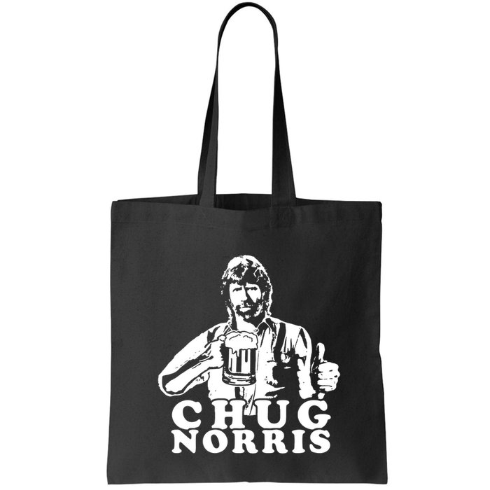 Chug Chuck Norris Funny Beer Drinking Hilarious Party 80s 90s Movie Bag