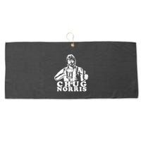 Chug Chuck Norris Funny Beer Drinking Hilarious Party 80s 90s Movie Large Microfiber Waffle Golf Towel
