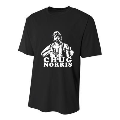 Chug Chuck Norris Funny Beer Drinking Hilarious Party 80s 90s Movie Youth Performance Sprint T-Shirt