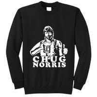 Chug Chuck Norris Funny Beer Drinking Hilarious Party 80s 90s Movie Tall Sweatshirt