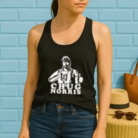 Chug Chuck Norris Funny Beer Drinking Hilarious Party 80s 90s Movie Womens Tank Top