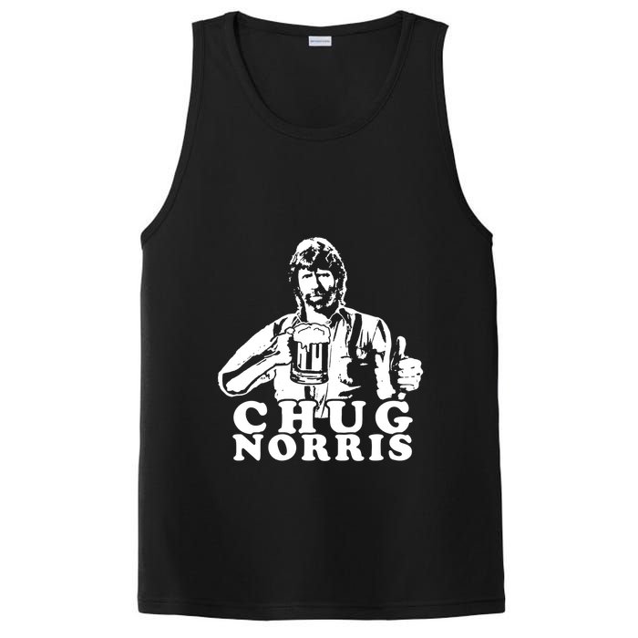 Chug Chuck Norris Funny Beer Drinking Hilarious Party 80s 90s Movie PosiCharge Competitor Tank