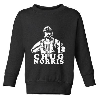 Chug Chuck Norris Funny Beer Drinking Hilarious Party 80s 90s Movie Toddler Sweatshirt
