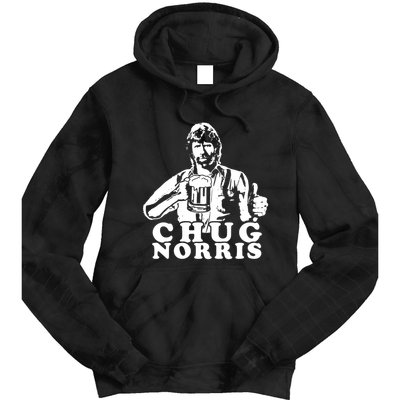 Chug Chuck Norris Funny Beer Drinking Hilarious Party 80s 90s Movie Tie Dye Hoodie