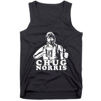 Chug Chuck Norris Funny Beer Drinking Hilarious Party 80s 90s Movie Tank Top