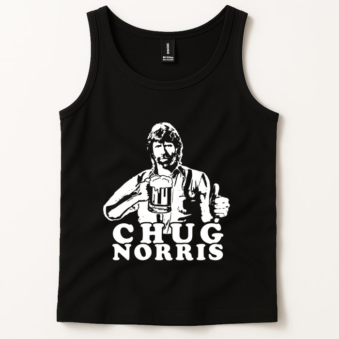 Chug Chuck Norris Funny Beer Drinking Hilarious Party 80s 90s Movie Tank Top