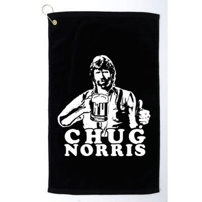Chug Chuck Norris Funny Beer Drinking Hilarious Party 80s 90s Movie Golf Towel