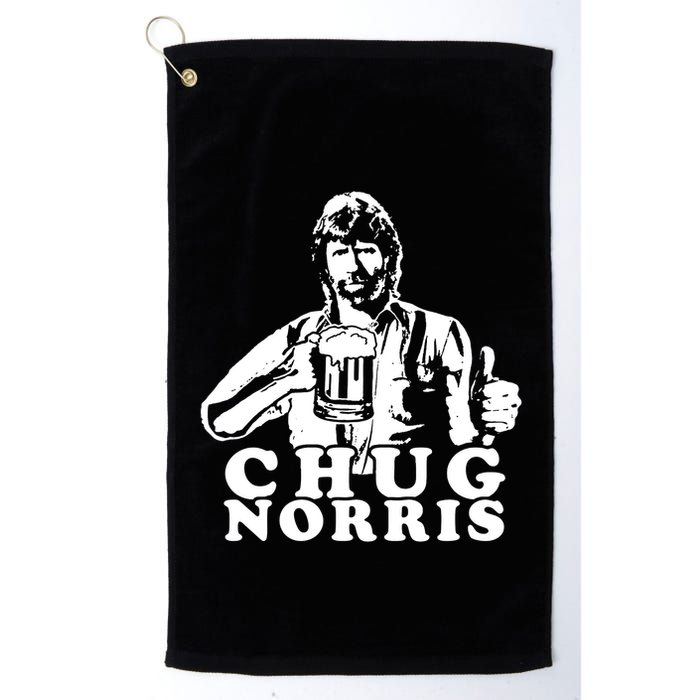 Chug Chuck Norris Funny Beer Drinking Hilarious Party 80s 90s Movie Golf Towel