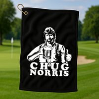 Chug Chuck Norris Funny Beer Drinking Hilarious Party 80s 90s Movie Golf Towel