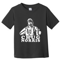 Chug Chuck Norris Funny Beer Drinking Hilarious Party 80s 90s Movie Toddler T-Shirt