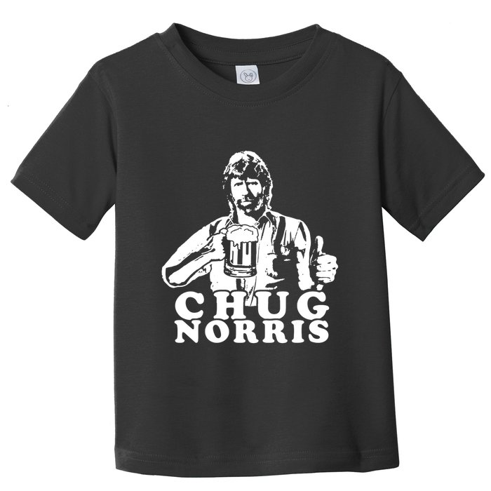 Chug Chuck Norris Funny Beer Drinking Hilarious Party 80s 90s Movie Toddler T-Shirt