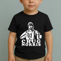 Chug Chuck Norris Funny Beer Drinking Hilarious Party 80s 90s Movie Toddler T-Shirt