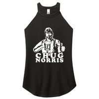Chug Chuck Norris Funny Beer Drinking Hilarious Party 80s 90s Movie Women's Perfect Tri Rocker Tank