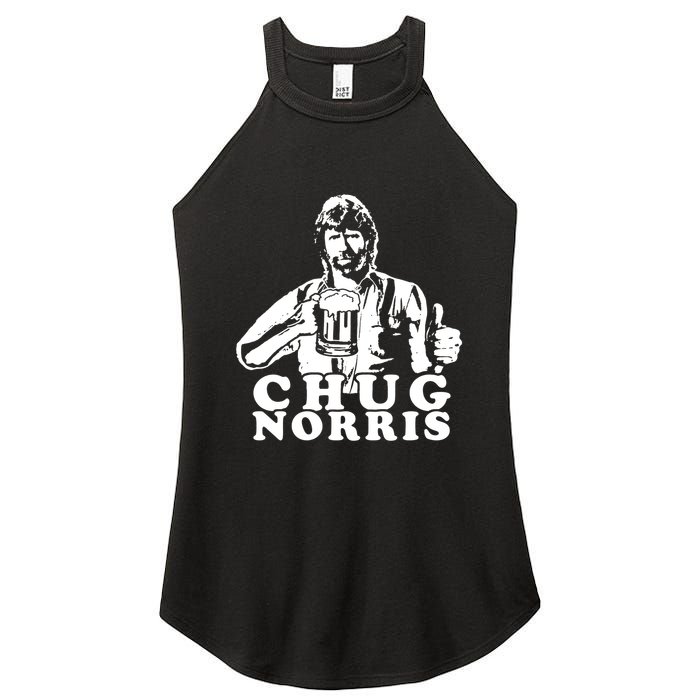 Chug Chuck Norris Funny Beer Drinking Hilarious Party 80s 90s Movie Women's Perfect Tri Rocker Tank