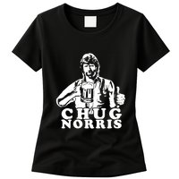 Chug Chuck Norris Funny Beer Drinking Hilarious Party 80s 90s Movie Womens T-Shirt
