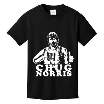 Chug Chuck Norris Funny Beer Drinking Hilarious Party 80s 90s Movie Kids T-Shirt