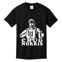 Chug Chuck Norris Funny Beer Drinking Hilarious Party 80s 90s Movie Kids T-Shirt