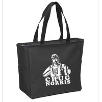 Chug Chuck Norris Funny Beer Drinking Hilarious Party 80s 90s Movie Zip Tote Bag