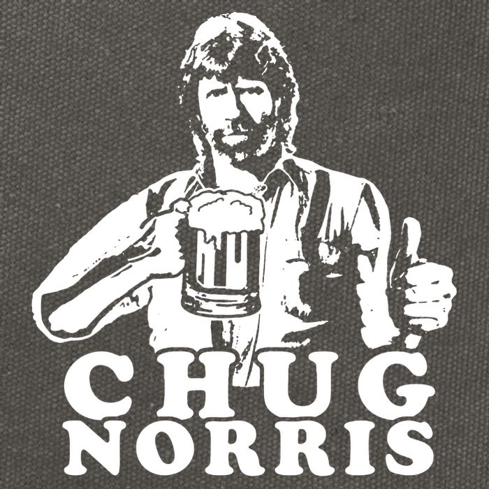 Chug Chuck Norris Funny Beer Drinking Hilarious Party 80s 90s Movie Cotton Canvas Backpack