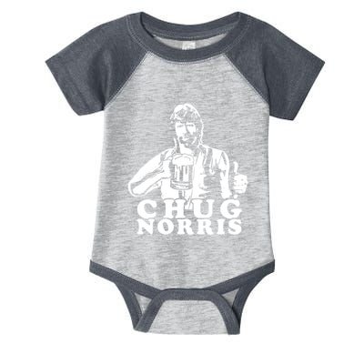 Chug Chuck Norris Funny Beer Drinking Hilarious Party 80s 90s Movie Infant Baby Jersey Bodysuit