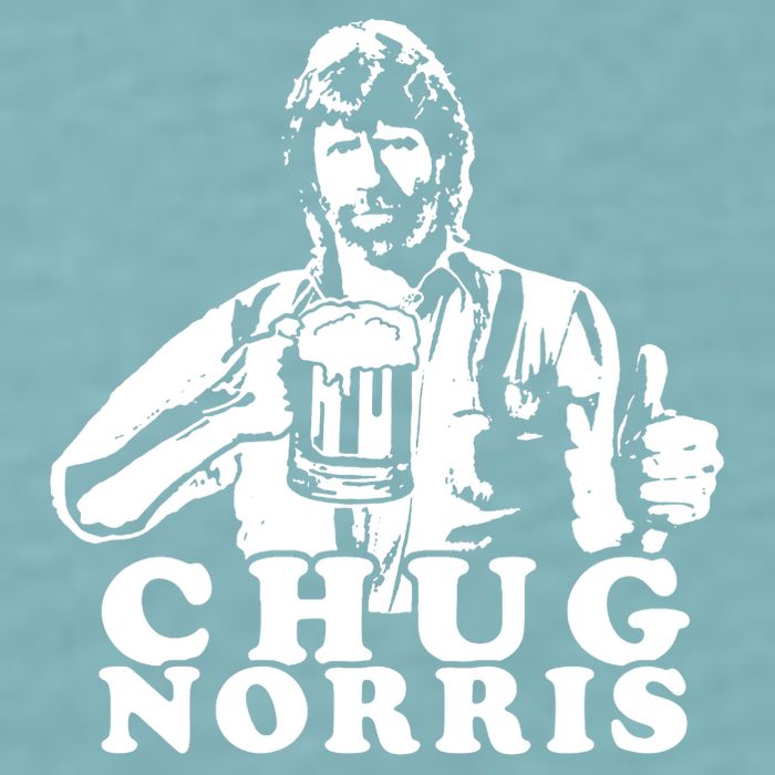 Chug Chuck Norris Funny Beer Drinking Hilarious Party 80s 90s Movie Sueded Cloud Jersey T-Shirt