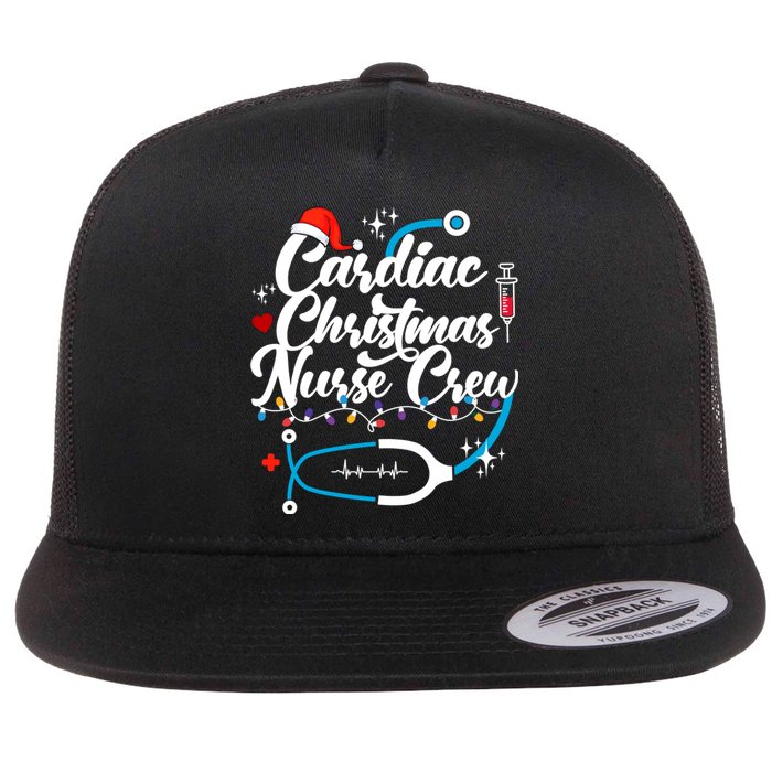 Cardiac Christmas Nurse Crew Holiday Season Flat Bill Trucker Hat