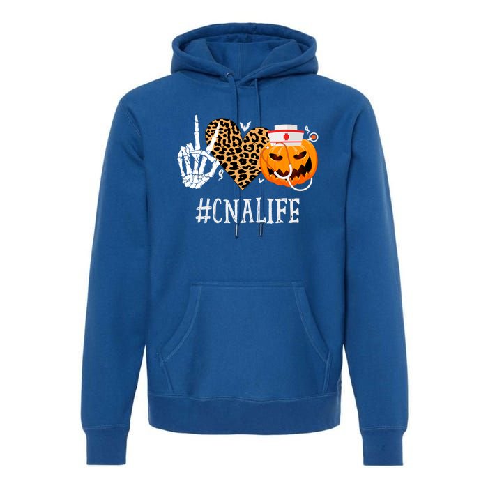 Cna Certified Nursing Assistant Peace Love Pumpkin Halloween Gift Premium Hoodie