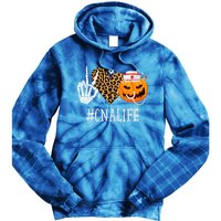 Cna Certified Nursing Assistant Peace Love Pumpkin Halloween Gift Tie Dye Hoodie