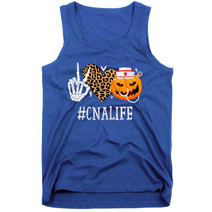 Cna Certified Nursing Assistant Peace Love Pumpkin Halloween Gift Tank Top