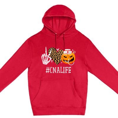 Cna Certified Nursing Assistant Peace Love Pumpkin Halloween Gift Premium Pullover Hoodie