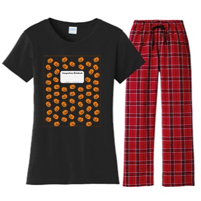 Cute Composition Notebook Costume Matching Group Halloween Women's Flannel Pajama Set