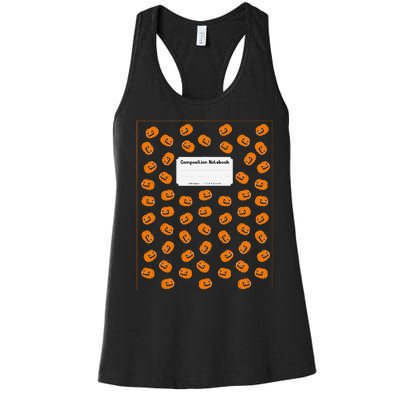 Cute Composition Notebook Costume Matching Group Halloween Women's Racerback Tank