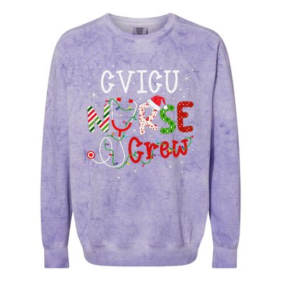 CVICU Christmas Nurse Crew Funny Nursing Christmas Pattern Colorblast Crewneck Sweatshirt