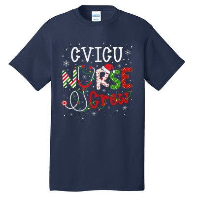 CVICU Christmas Nurse Crew Funny Nursing Christmas Pattern Tall T-Shirt