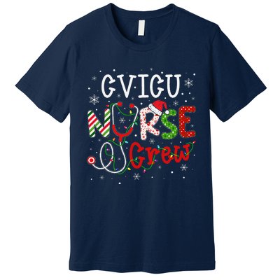 CVICU Christmas Nurse Crew Funny Nursing Christmas Pattern Premium T-Shirt